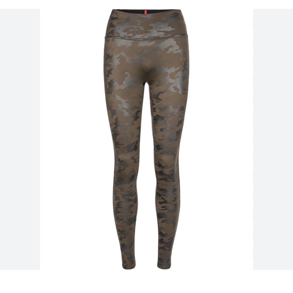 Spanx Faux Leather Camouflage Leggings